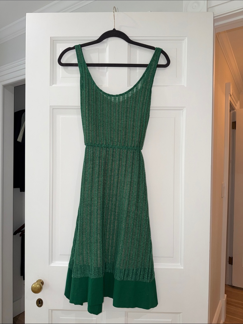 Plenty by Tracy Reese Green Ribbed Knit Midi Dress